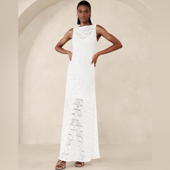 NWT! Banana Republic Black Lexia Lace Maxi Dress - Size Small 🍄‍🟫 - Picture 5 of 6